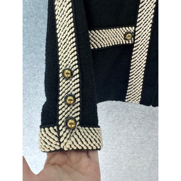 VTG Adolfo New York Women's sz Sm (see descr*) Wool Gold Buttons Cropped Blazer - Picture 9 of 13